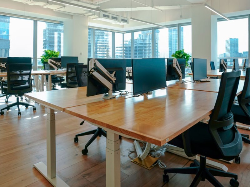 Height-adjustable desks for the office